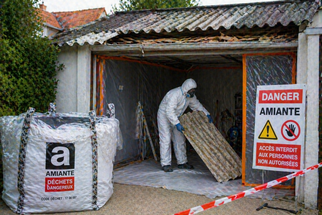 désamiantage garage toiture fibrociment