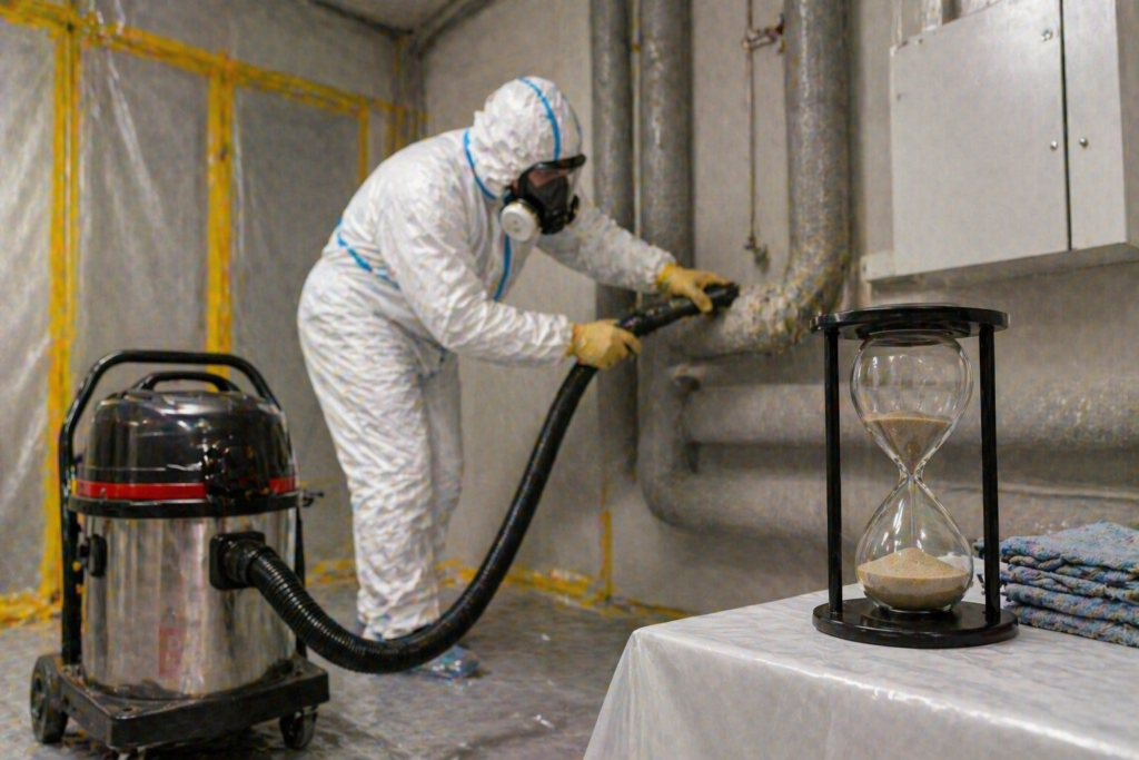 durée désamiantage chantier toiture