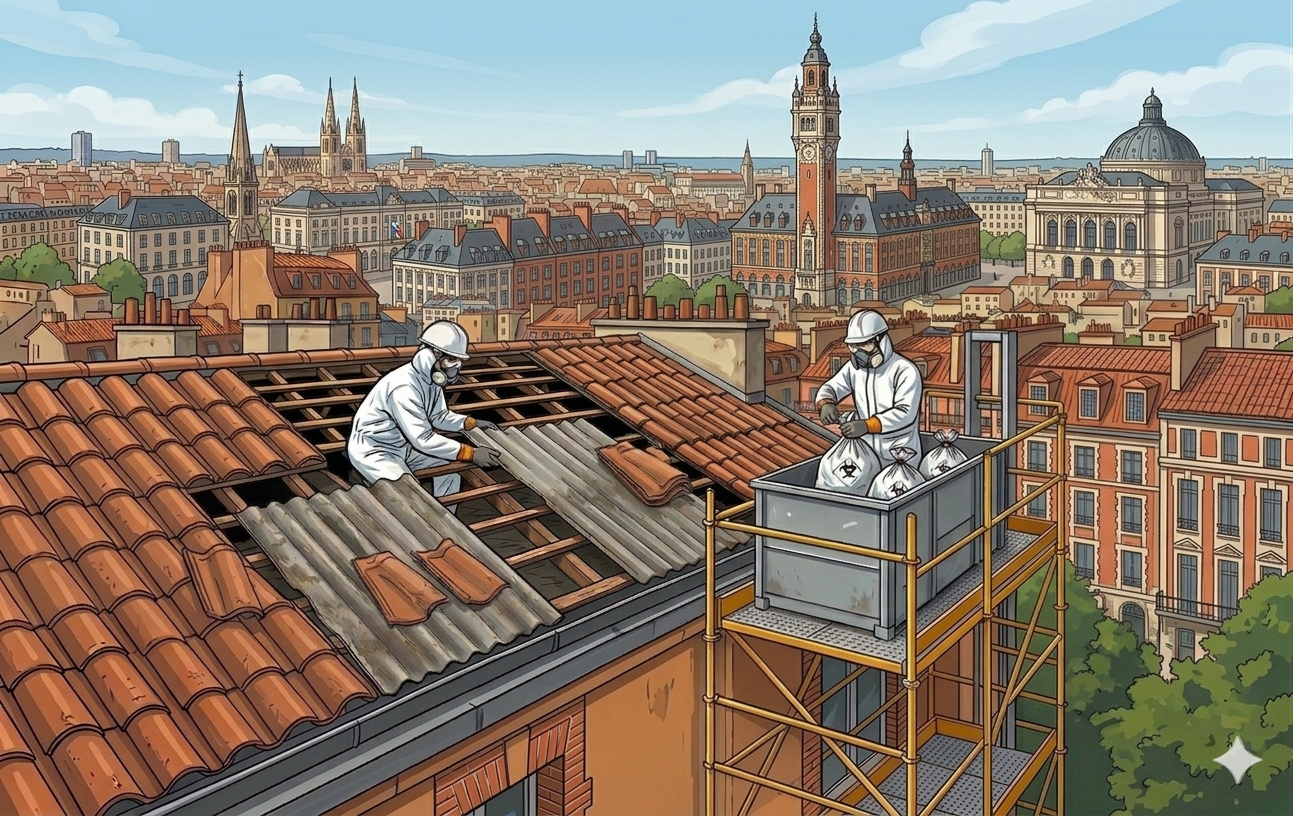 désamiantage toiture Lille fibrociment