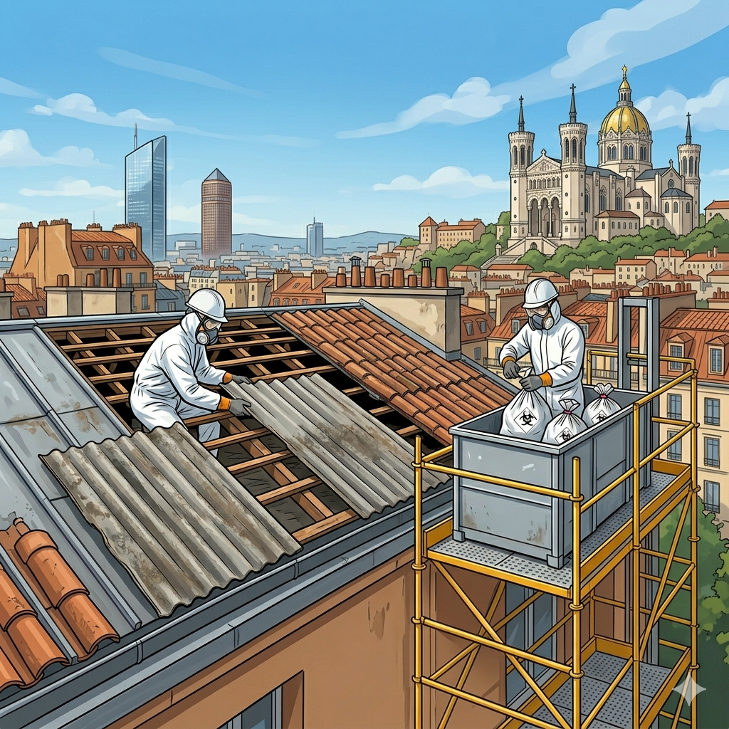 désamiantage toiture Lyon fibrociment