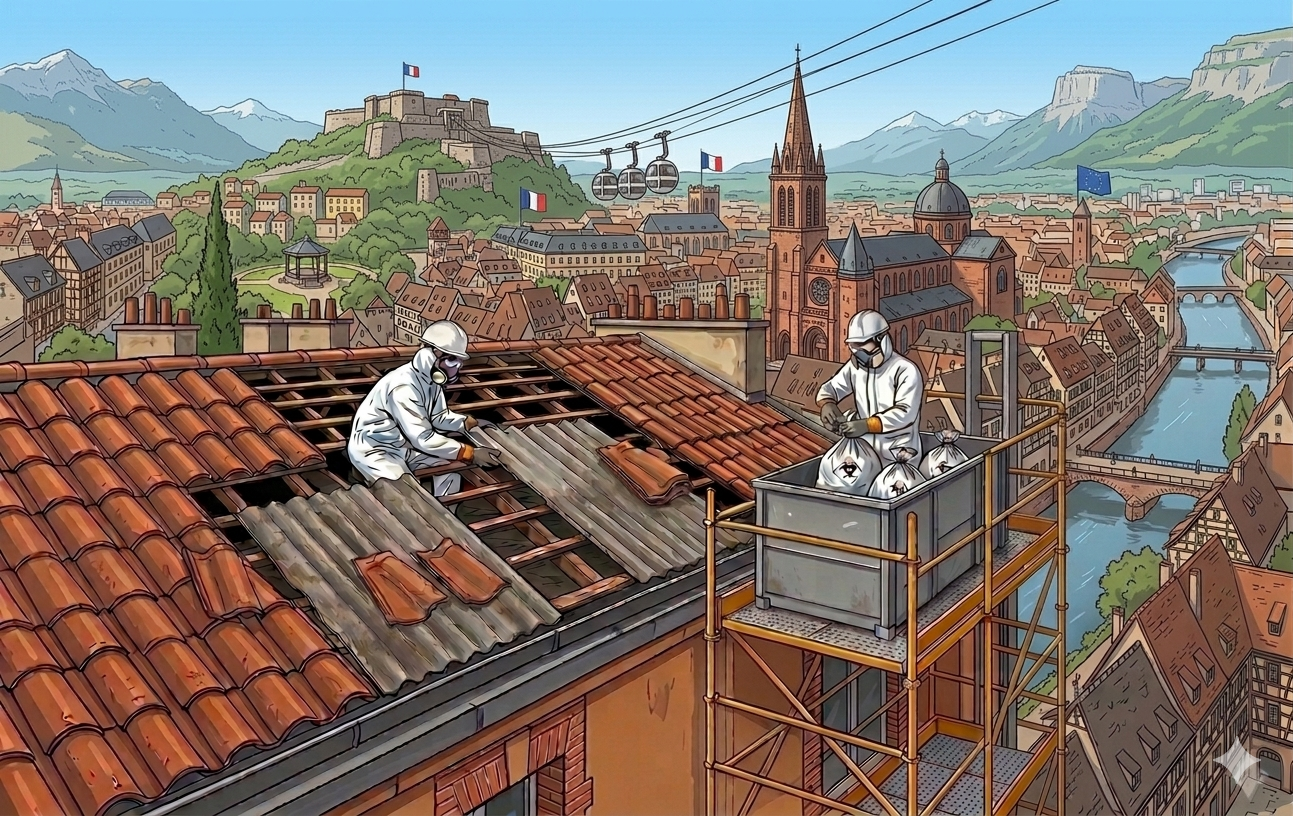 désamiantage toiture Grenoble fibrociment