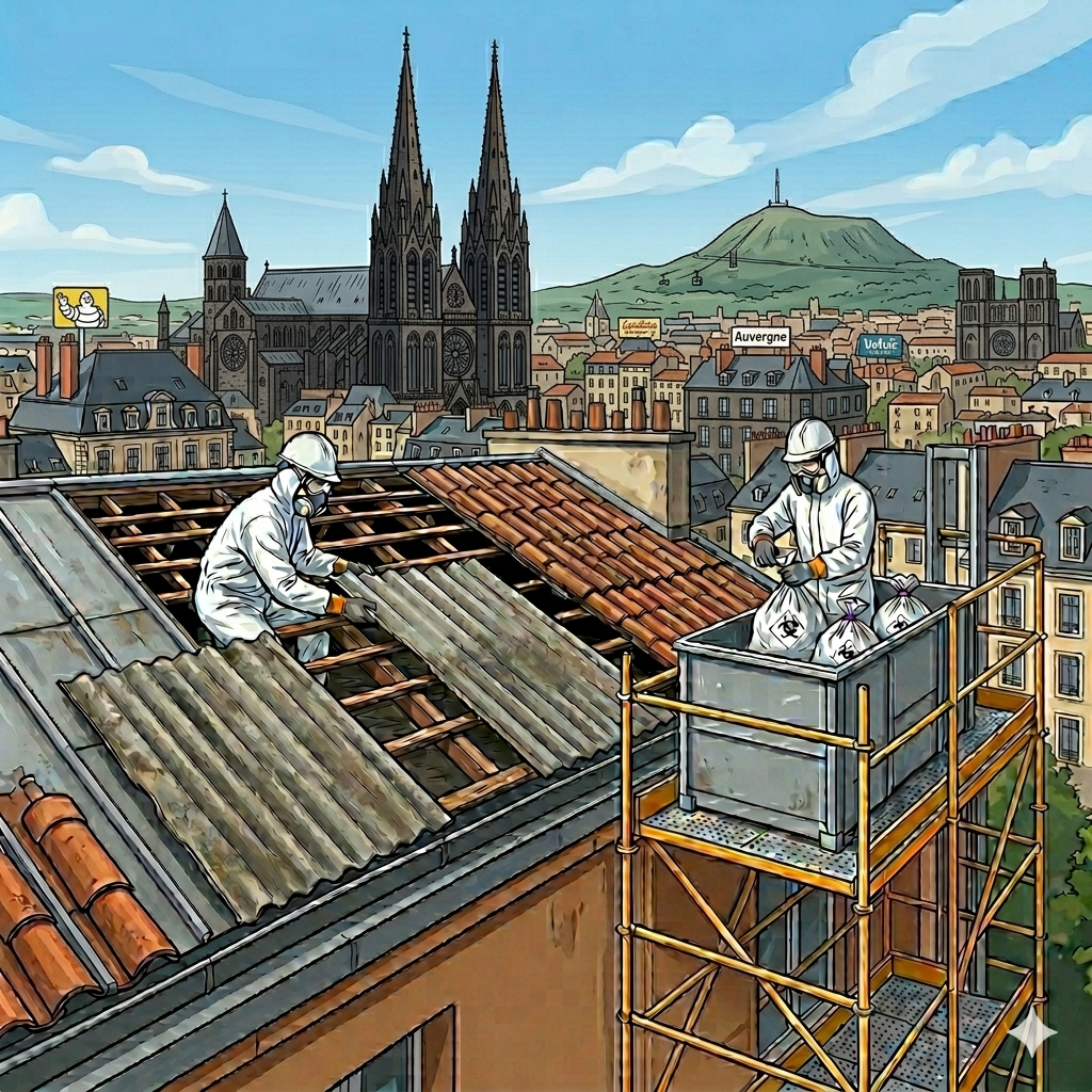 désamiantage toiture Clermont-Ferrand fibrociment