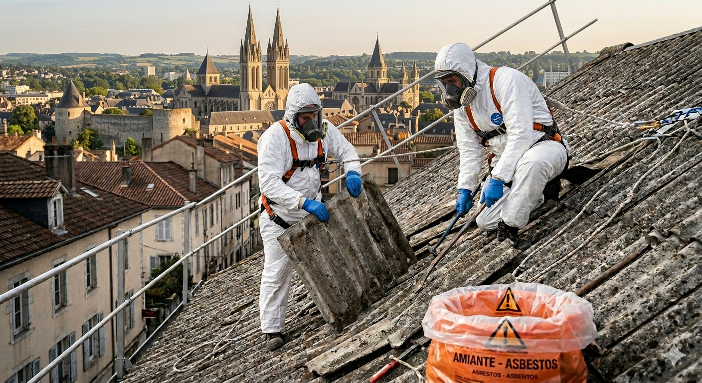 désamiantage toiture Caen fibrociment